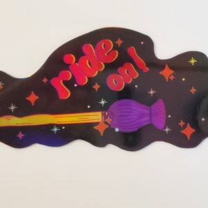 Broomstick Halloween Sticker