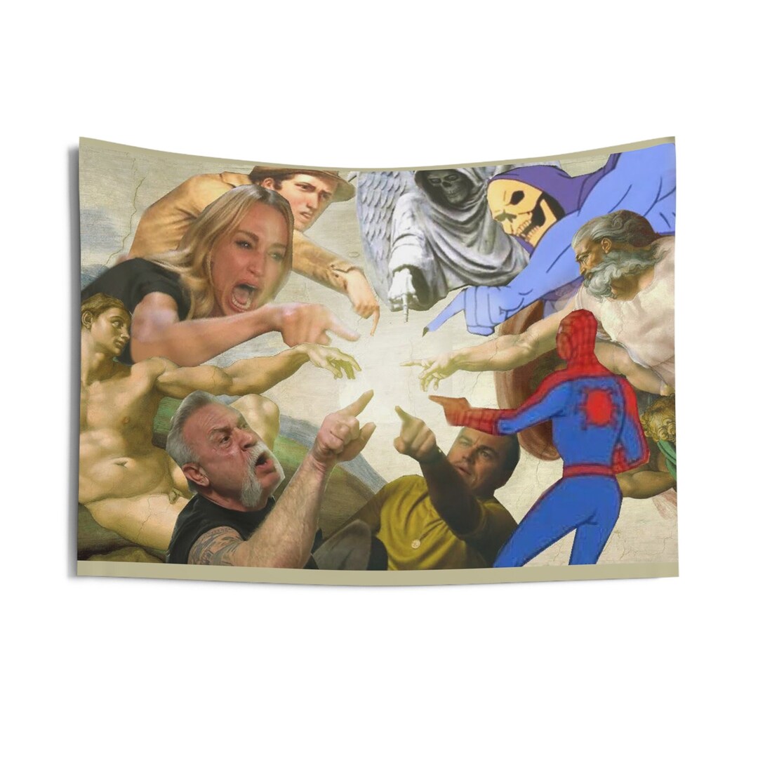 People Pointing Meme Tapestry, Meme Banner, Funny Tapestry, Funny Dorm