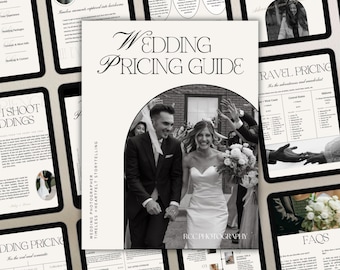 Modello di guida ai prezzi per fotografi di matrimoni Canva, pacchetto di benvenuto per il cliente