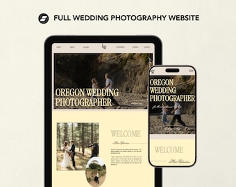 Modello di sito Web Showit minimalista per fotografi di matrimoni
