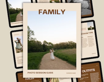 Modello di guida ai prezzi per la fotografia di famiglia / Brochure Canva (8,5x11)