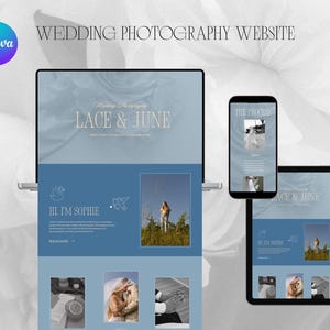 Websitesjabloon trouwfotografie | Bewerkbaar canva-websiteontwerp | Geen codering vereist