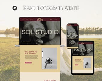 Modello di sito Web Cherry Red Showit per fotografi / Modello di sito Web per fotografi di marca / Design di siti Web di fotografia moderna / Tema rosso