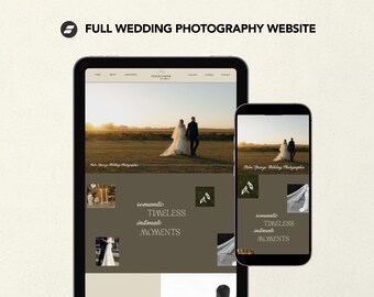 Modello di sito Web Showit per fotografi di matrimoni / Modello di sito Web per fotografie minimali color crema / Progettazione di siti Web per fotografi