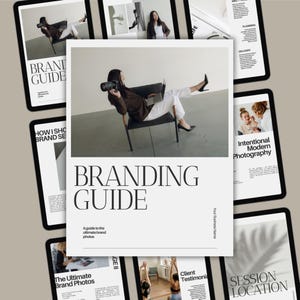 Modèle de guide de marque de photographie minimaliste, brochure modifiable (Canva)