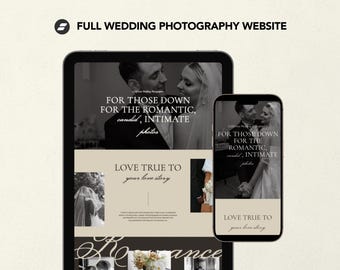 Modello di sito web per fotografo di matrimoni Showit, design moderno e audace