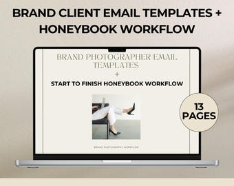Brand Photographer HoneyBook Email Templates, Workflow Guide (Digital Download)
