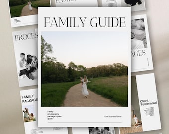 Modello di guida ai prezzi per la fotografia di famiglia / Brochure Canva (8,5x11)