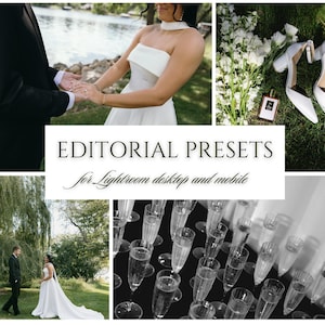 Clean & Editorial Wedding Lightroom Presets | Desktop and Mobile preset | Cinematic Clean Edits (Digital Download) | True to Color Presets