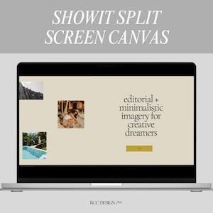 Showit Canvas Add-On, Split Screen Sticky Canvas for Showit, Neutral Showit Template, Photographer Showit Template, Showit Section