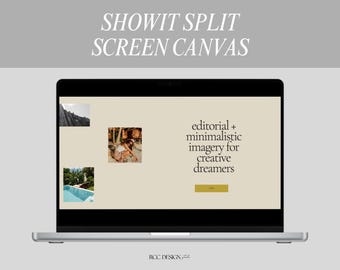 Showit Split Screen Canvas Add-On, Neutral Website Template