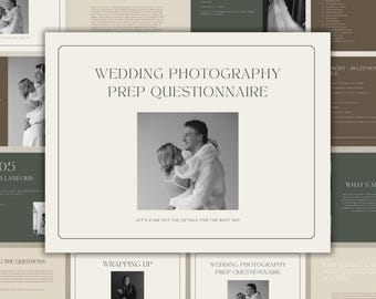 Questionario per il cliente per la fotografia di matrimonio, oltre 35 domande di preparazione (download digitale)