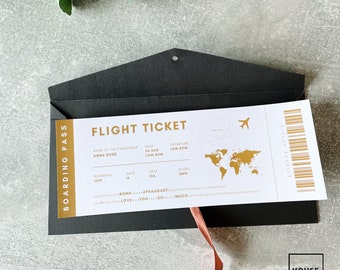 Custom Flight Destination Ticket | Boarding Pass |  Gift | Flight | Travel Ticket | Surprise Voucher