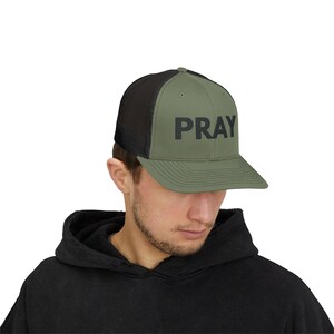 PRAY Trucker Cap, Faith Snapback Hat, Religious Baseball Cap, Praying Cap, Christian Gifts for Men and Women