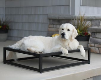 Raised Dog Bed – Modern Metal Frame, Indoor Outdoor Cot