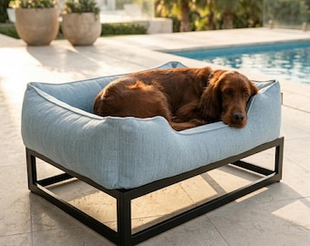 Elevated Dog Bed with Washable Cover: Modern Raised Pet Bed