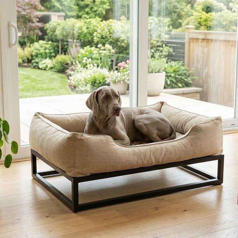 Elevated Dog Bed With Washable Cover: Modern Raised Pet Bed - Etsy
