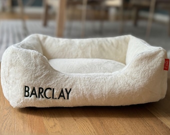 Personalized Faux Fur Dog Bed Cover: Washable Calming Pet Bed Cover