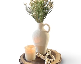 Lu home Handcrafted Jug Vase for dried & fresh flowers | Rustic Handmade Vase | Housewarming Gift | Boho Home Decor | Fresh Flower Vase