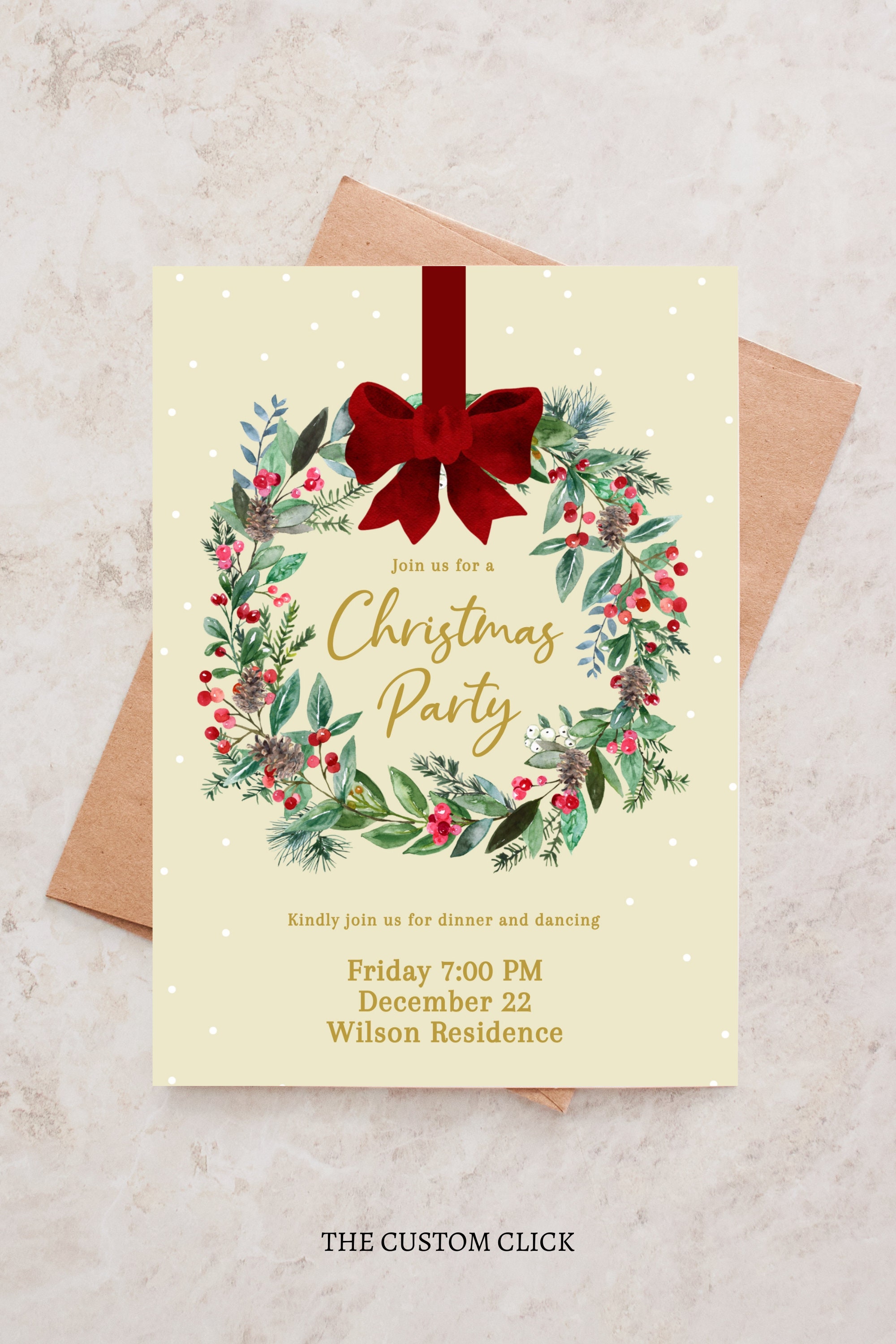 Editable Christmas Party Invitation - Etsy