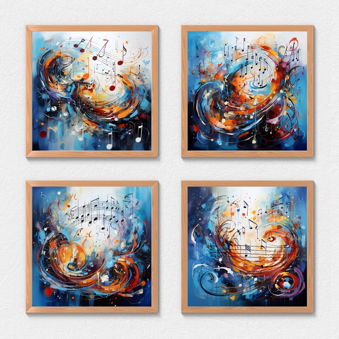 Abstract Music Art, Musical Notes Wall Art, Musician Art, Vibrant Music
