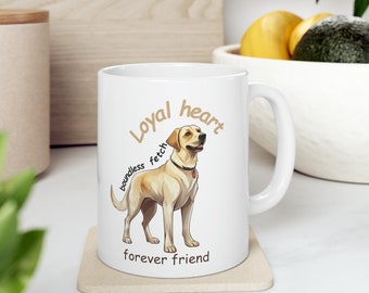 Mug en céramique Labrador coeur loyal, 11 oz, amoureux des animaux de compagnie, amoureux des chiens, cadeau, cadeaux pour lui, cadeaux pour elle, cadeau d'anniversaire, cadeau d'anniversaire,