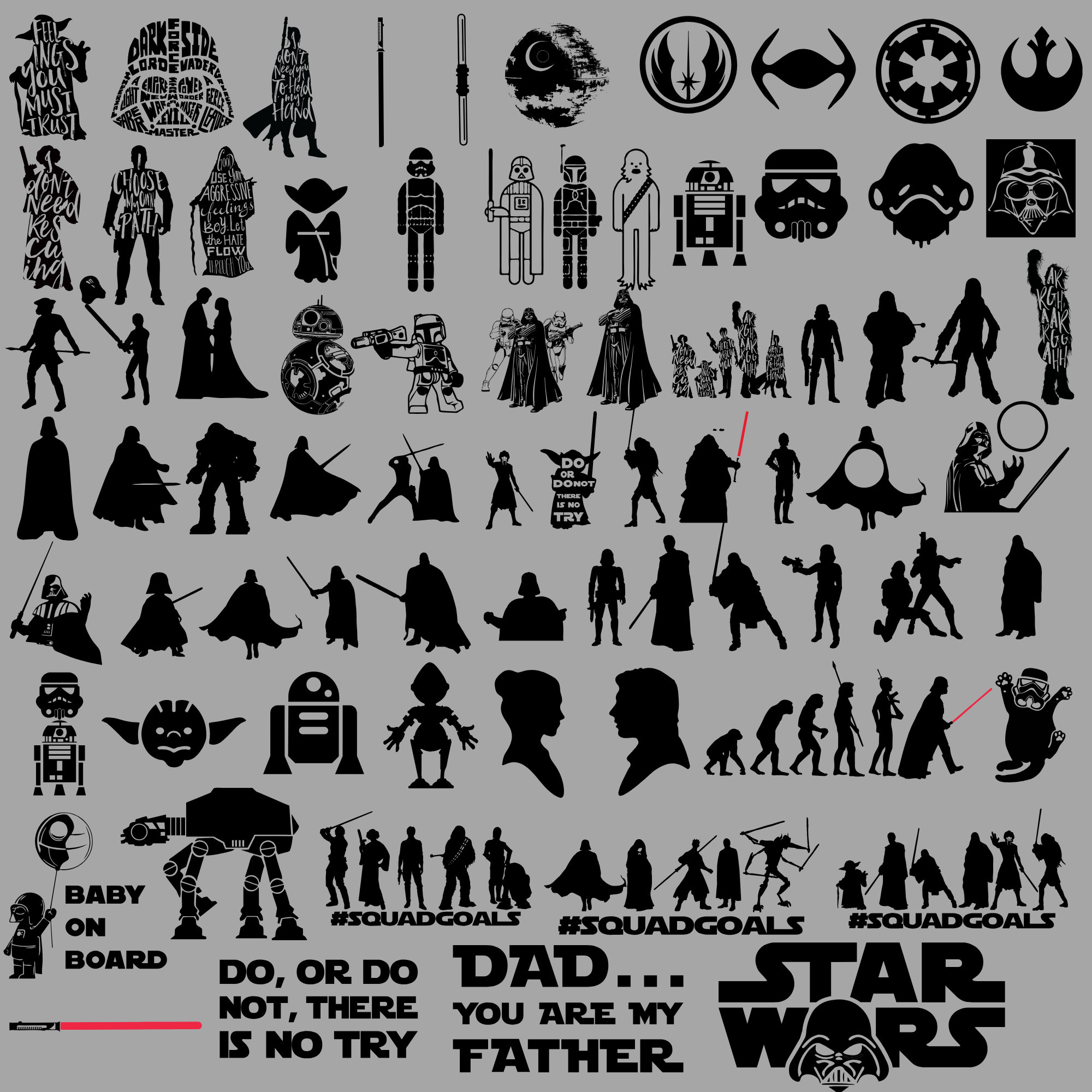 500FILES Star Wars Svg, Starwars Svg Bundle, Layered, Star Wars Png