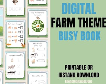 Farm Activity Book – Printable Kids Games & Puzzles (Digital Download)