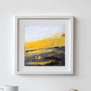 Abstract landscape '1' painting, Original  abstract oil art, landscape original art, gift idea, yellow waves, multi  colours,