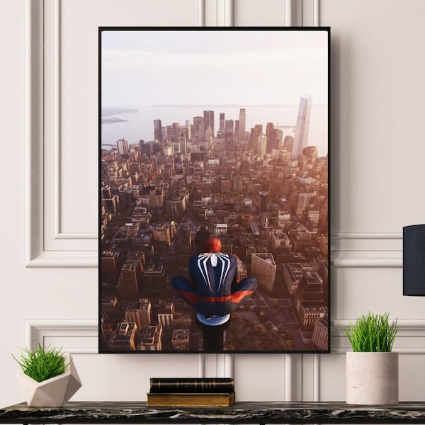 Spiderman New York City Framed/Unframed A5 A4 A3 A2 A1 Poster Best Print Quality Free Fast UK & Worldwide Delivery Best On Etsy