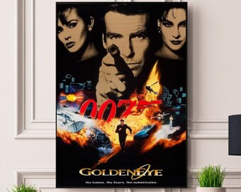 Póster de James Bond Goldeneye (enmarcado/sin enmarcar) Tamaños A5, A4, A3, A2 y A1. Impresión de la mejor calidad. Envío internacional. Lo mejor de Etsy.