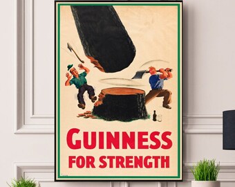 Guinness Vintage Framed/Unframed  in 5 Available Sizes A5 A4 A3 A2 A1  Poster Best Print Quality Worldwide Delivery Best On Etsy