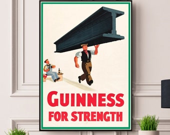 Guinness Vintage Framed/Unframed A5 A4 A3 A2 A1 Poster Best Print Quality Free Fast Worldwide Delivery Best On Etsy