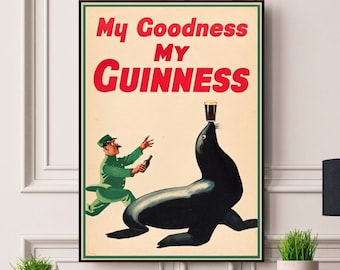 Guinness Vintage ingelijste/ingelijste A5 A4 A3 A2 A1 poster beste afdrukkwaliteit gratis snelle wereldwijde levering Beste op Etsy