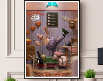 Wallace & Gromit The Wrong Hose gerahmt / ungerahmt A5 A4 A3 A2 A1 Poster Beste Druckqualität Kostenlose Schnelle Weltweite LieferungBest auf Etsy