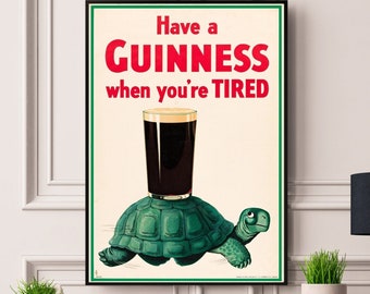 Guinness Vintage gerahmt / ungerahmt A5 A4 A3 A2 A1 Poster Beste Qualität Kostenlose Schnelle Weltweite Lieferung Beste Etsy