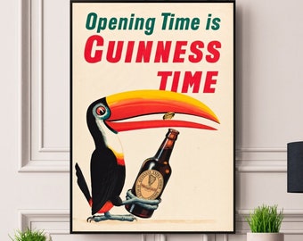 Guinness Vintage Framed/Unframed A5 A4 A3 A2 A1 Poster Best Print Quality Free Fast Worldwide Delivery Best On Etsy