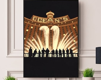 Oceans 11 Bellagio Hotel ingelijst/ingelijst A5 A4 A3 A2 A1 poster beste afdrukkwaliteit gratis snelle wereldwijde levering Beste op Etsy
