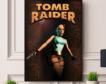 Lara Croft Tom Raider PlayStation 1 ingelijst/ingelijst A5 A4 A3 A2 A1 poster beste afdrukkwaliteit gratis snelle wereldwijde levering Beste op Etsy