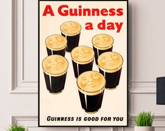 Guinness Vintage Poster Best Print Quality Free Fast Worldwide Delivery Best On Etsy