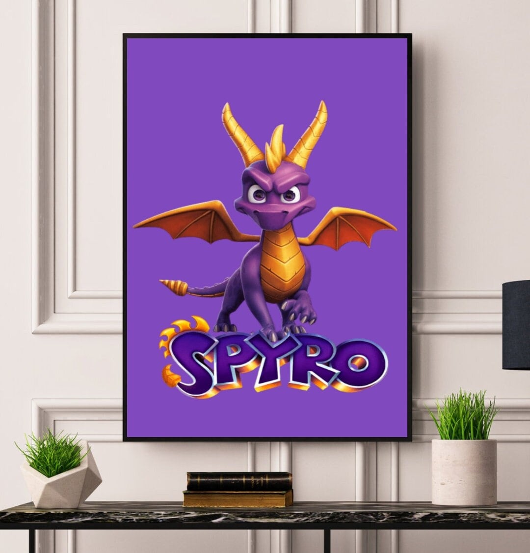 Spyro t camisa de algodão das mulheres dos homens diy impressão spyro dragão  roxo dragão roxo spyro dragão spyro o dragão roxo jogo retro - AliExpress