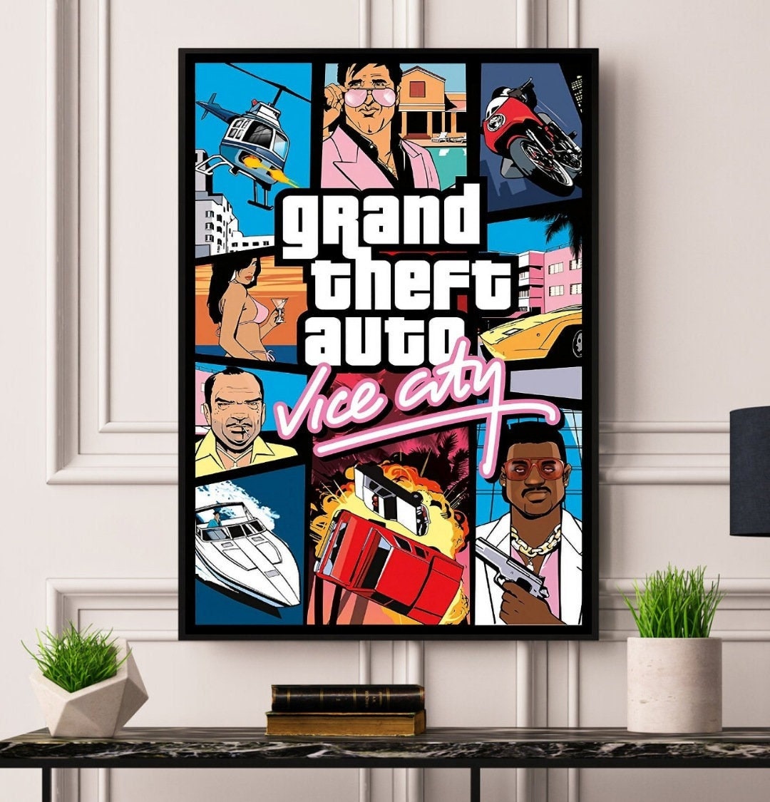 Vintage Grand Theft Auto V Game Art Poster Decorative Gta 5 Wall Print ▻   ▻ Free Shipping ▻ Up to 70% OFF