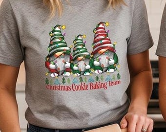 Christmas Cookie Baking Team Shirt, Gnome Holiday Baking Tee