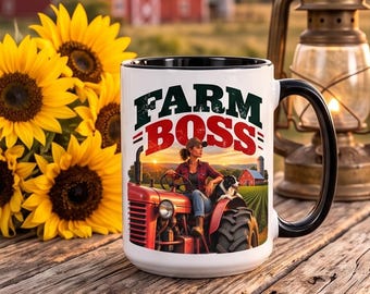 Farm Boss Coffee Mug, Tractor Lover Gift, Country Girl Mug (11oz Ceramic)
