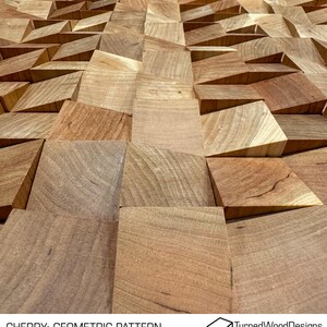 2' X 6' Geometric 3D Hardwood Wall Art Shown in Cherry and Available in ...