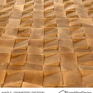 Maple Geometric Hardwood Wall Art: 3D Wood Panel (2' X 6') - Etsy
