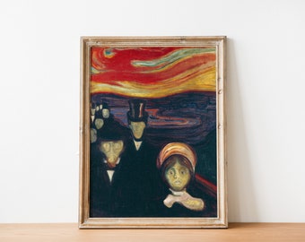 Anxiety by Edvard Munch, Digital Download, Printable Wall Art.