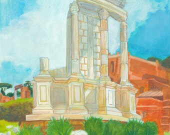 Mini Watercolor Print Roman Forum