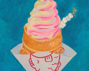 Mini Watercolor Print Taiyaki