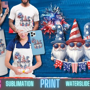 4 juillet Gnomes PNG, 4 juillet clip art, Meilleurs téléchargements de sublimation, transferts dtf prêts pour la presse, Pique-nique du 4 juillet, Feux d'artifice PNG